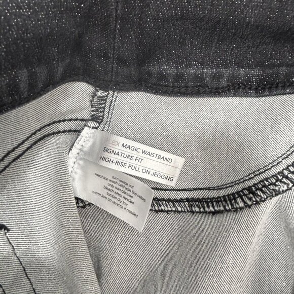 Lane Bryant High Rise Pull On Glitter Jegging Pants Womens 18 Black Signature - Picture 4 of 14